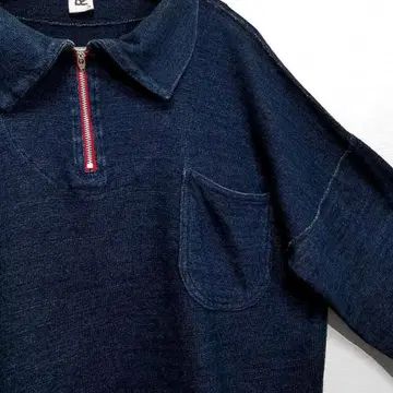 빈티지 45rpm 쭈리 하프 집업 인디고 맨투맨 일본제