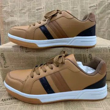 새상품 남성용 26.0cm 발수 가죽 스니커즈 황토색 1049R