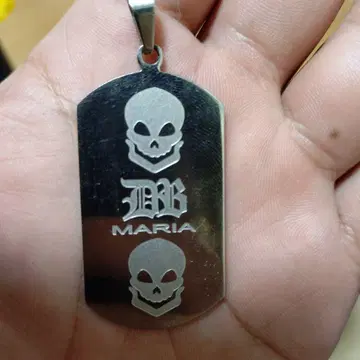 스컬 디자인 스테인리스 도그택 목걸이