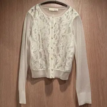 LILYBROWN 레이스 레이어드 니트 가디건