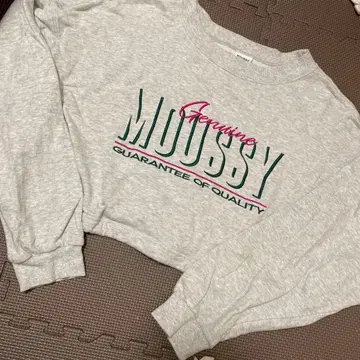 MOUSSY 크롭 맨투맨 그레이 프리 사이즈