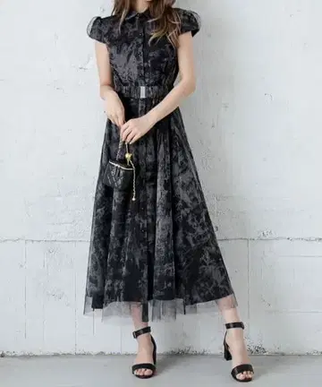 슈가 비스킷 튤 플레어 원피스