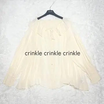 크링클 크링클 크링클 시어 코튼 플레어 블라우스
