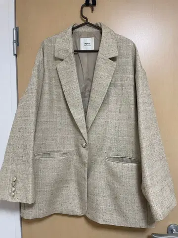 mideal 디자인 트위드 오버 자켓