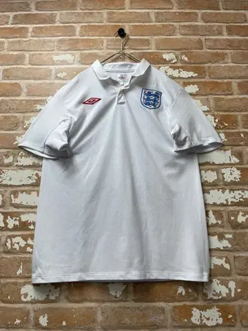 90s 엄브로 UMBRO 피케 셔츠 잉글랜드 대표 화이트 y2k 자수