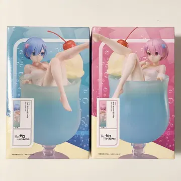 리제로 라무 렘 크림 소다 피규어