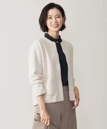 [ 세탁 가능 ] BOUCLE BLOUSON 니트 아우터