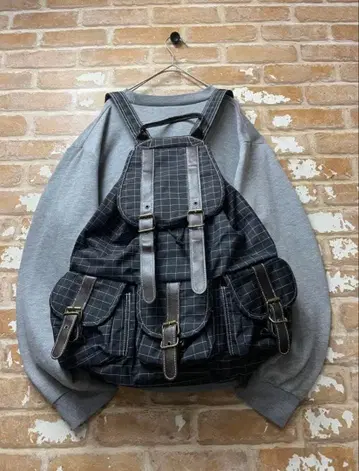 00s 파라슈트 백팩 백팩 복조리 체크 무늬 y2k 복조리 백팩