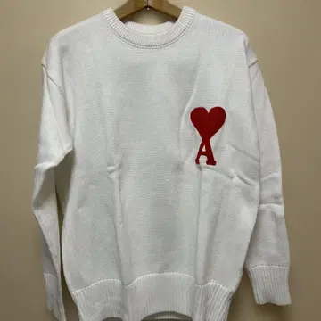 하트 모양 화이트 스웨터 미사용 새상품 ~ 남녀 공용 ~ 사이즈 XL