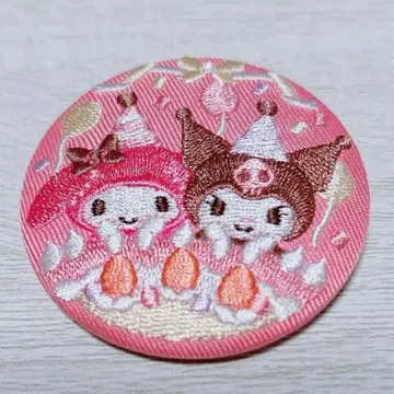 산리오 캐릭터즈 자수 캔 배지 마이멜로디 쿠로미 시크릿