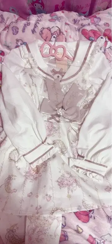 LIZLISA 주얼리 패턴 셋업 화이트