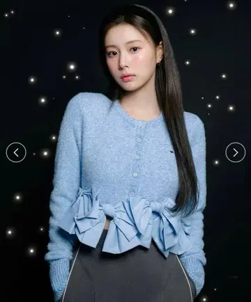 SNIDEL 리본 모티브 가디건 BLU