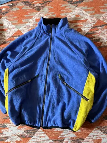 [레어] 90s FOG 플리스 자켓 파랑/옐로우 컬러