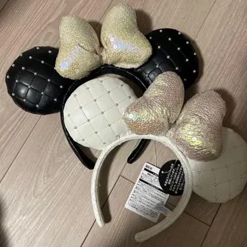 미니 마우스풍 머리띠 블랙과 화이트