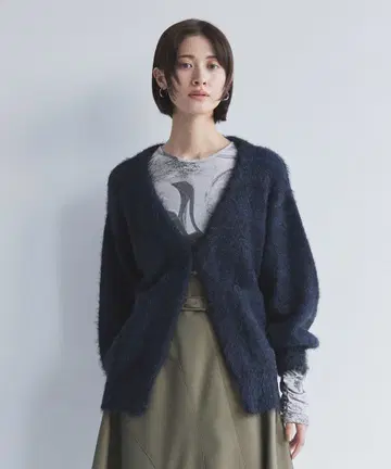 UNITED TOKYO 샤기 모헤어 가디건