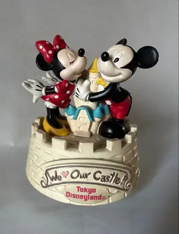 도쿄 디즈니랜드 미키와 미니 신데렐라 성 피규어 입상 오르골
