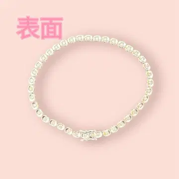 K14WG 화이트 골드 테니스 팔찌 다이아 1.00ct