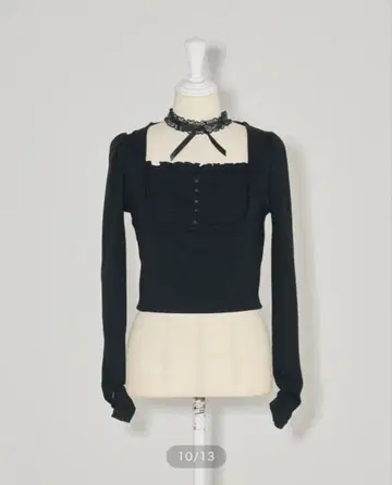 pium 스퀘어 프릴 레이어드 티셔츠