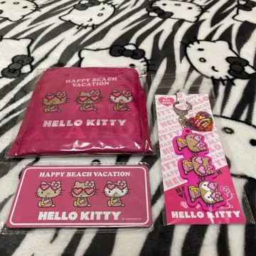 새상품 오키나와 한정판 일광화상 키티 에코백 마그넷 키링 세트