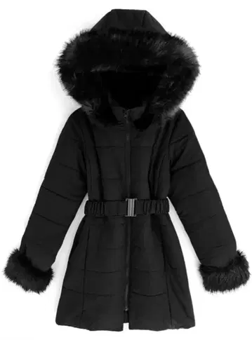 벨트 포함 퍼 다운 코트[kd13]