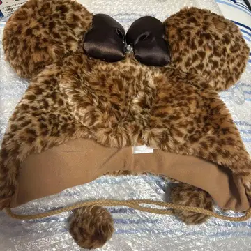 디즈니 팬캡 레오파드 무늬 브라운