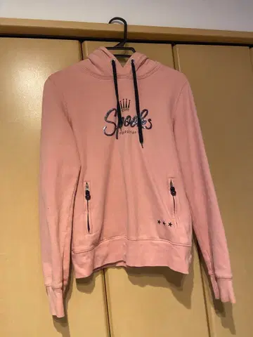 (Spooks) 승마 후드 부착 후드티 플리스 핑크 S