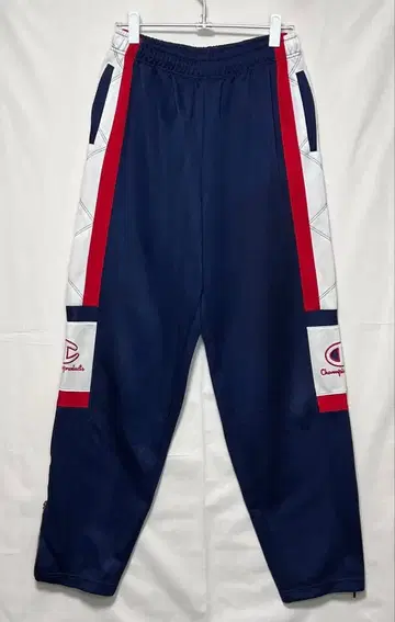 00's Champion 네이비 x 빨간색 화이트 라인 저지 팬츠