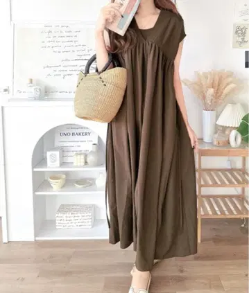 Classical Elf 전후 2WAY 개더 사용 롱 플레어 원피스