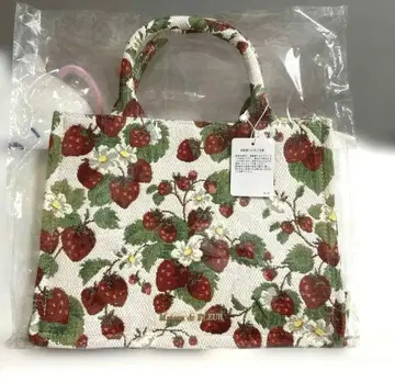 [ 미사용 새상품 ] 메종 드 플뢰르*이치고 패턴 고블랑 스퀘어 토트백