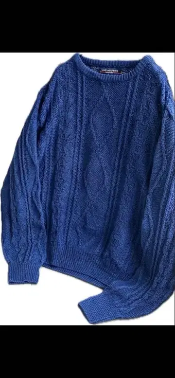 1980년대 VAN HEUSEN 코튼 케이블 니트 스웨터 L