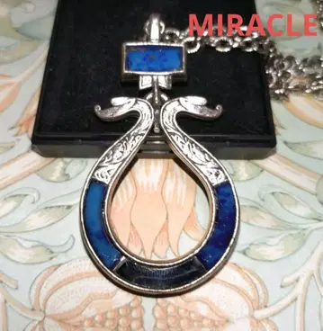 MIRACLE 라피스 스칼라 핸드 양손 모티브 빈티지 목걸이