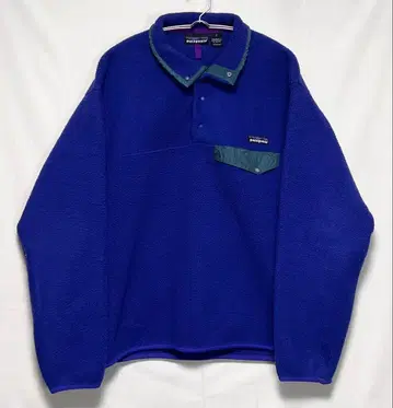 90s 파타고니아 눈 없는 택 파랑 스냅T 플리스