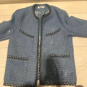 R&G 파랑 트위드 자켓