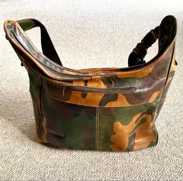 아니아리 레어 카모플라주 패턴 카모 패턴 천연 가죽 숄더백