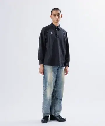 Umbro 다크 네이비 피케 셔츠 긴팔