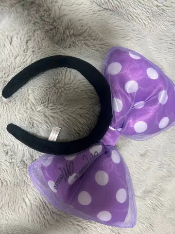 디즈니 커다란 리본 머리띠 보라색
