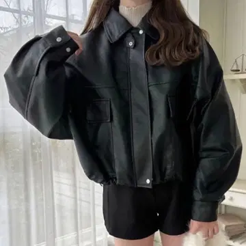 옷깃 2Way 가죽 블루종[k9351e]