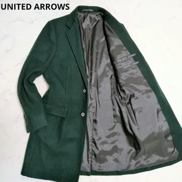 [ 레어 컬러 ] 유나이티드 애로우즈 체스터 코트 그린 L 울