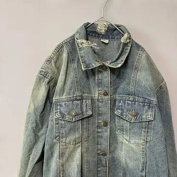 O.X.F.S 데님 자켓(L) 라이트 블루 데미지 가공 G 자켓