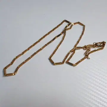 앤티크 바 링 체인 롱 골드 목걸이