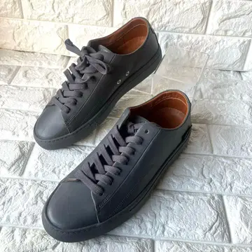 거의 새상품 HALON 하론 그레이 가죽 스니커즈 US6.5