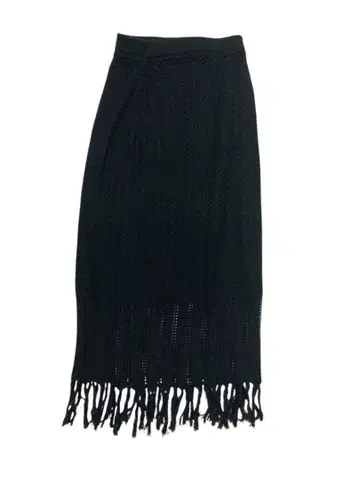 새상품급 프린지 장식 블랙 니트 타이트 스커트 F 사이즈 가을/겨울