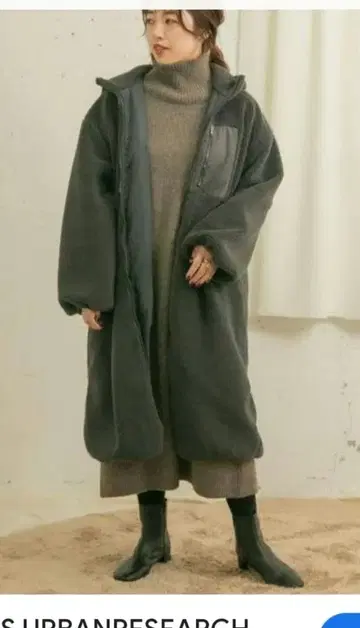 ITEMS URBANRESEARCH 보아 후드 롱 코트