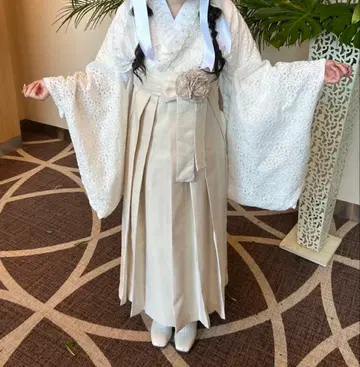 화이트 레이스 하카마 헤어 액세서리