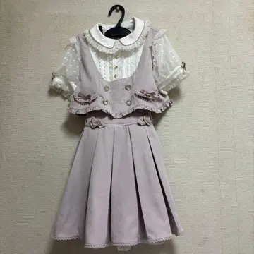 LIZLISA 셋업라이크 체크 원피스 핑크