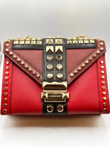 마이클코어스 휘트니 스터드 숄더 블랙 x 레드