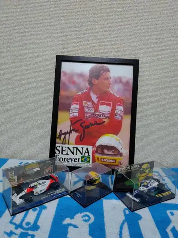 아일톤 세나 사인 포함 사진과 미니카 세트