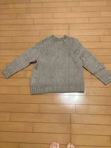 레이스 편직 긴팔 니트 스웨터