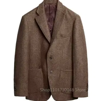 트위드 테일러드 자켓 / 헤링본 브라운