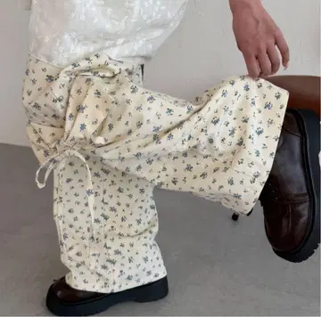 kutir 모듬 더블 리본 와이드 카고 팬츠 쿠티르